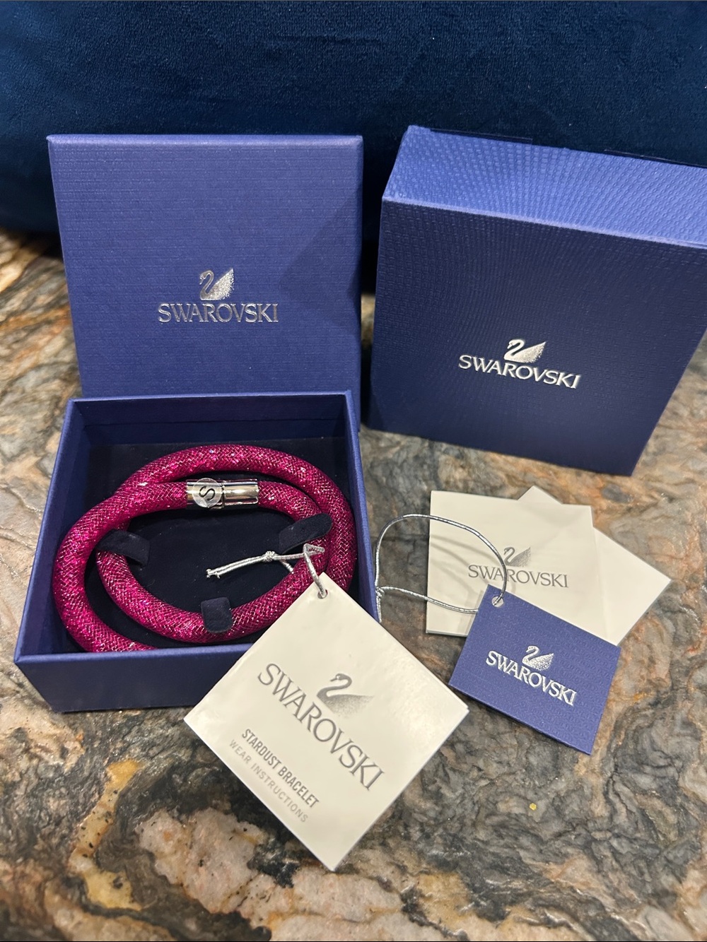 Swarovski Fuchsia Stardust Double Wrap Bracelet